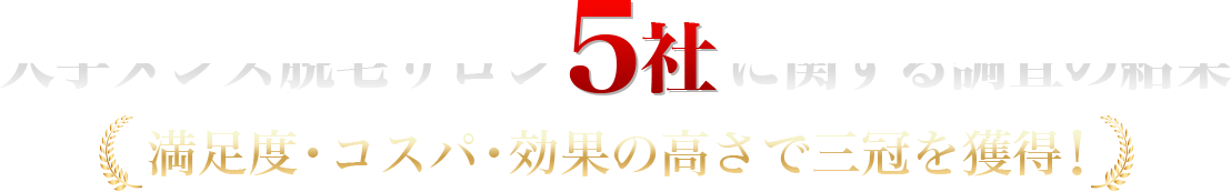 大手メンズ脱毛サロン５社に関する調査の結果