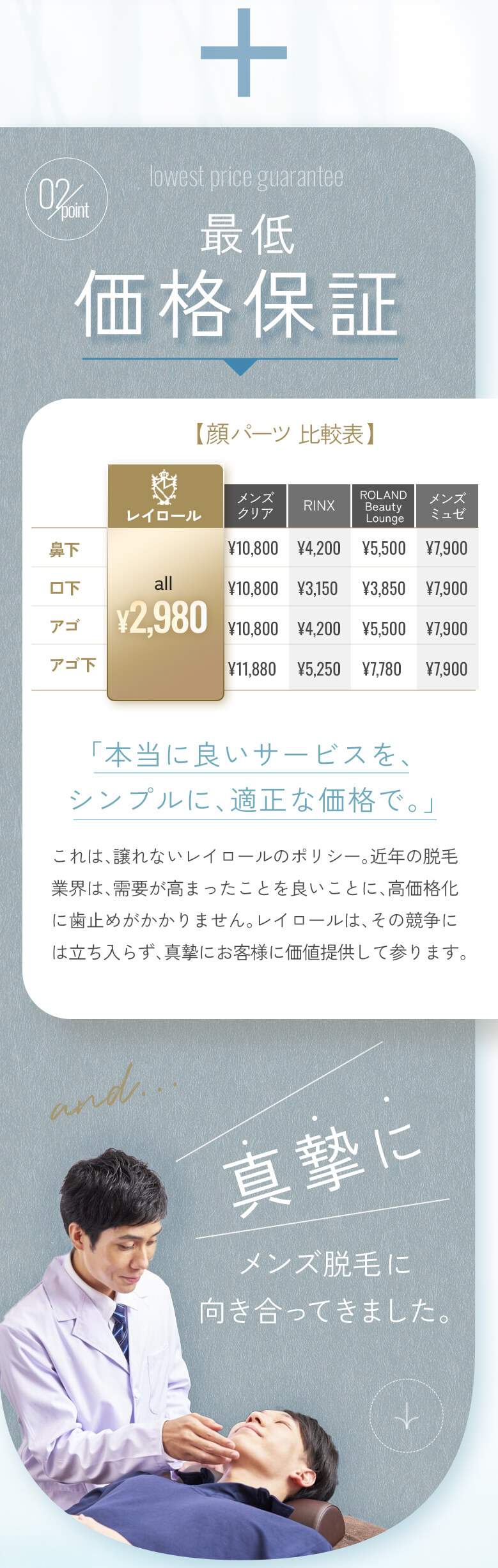 最低価格保証「本当に良いサービスを、 シンプルに、適正な価格で。」